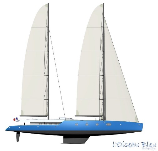 Oiseau Bleu (Blue Bird) Sail Yacht Concept by Sylvain VIAU